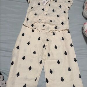 Zara White and Black Blouse